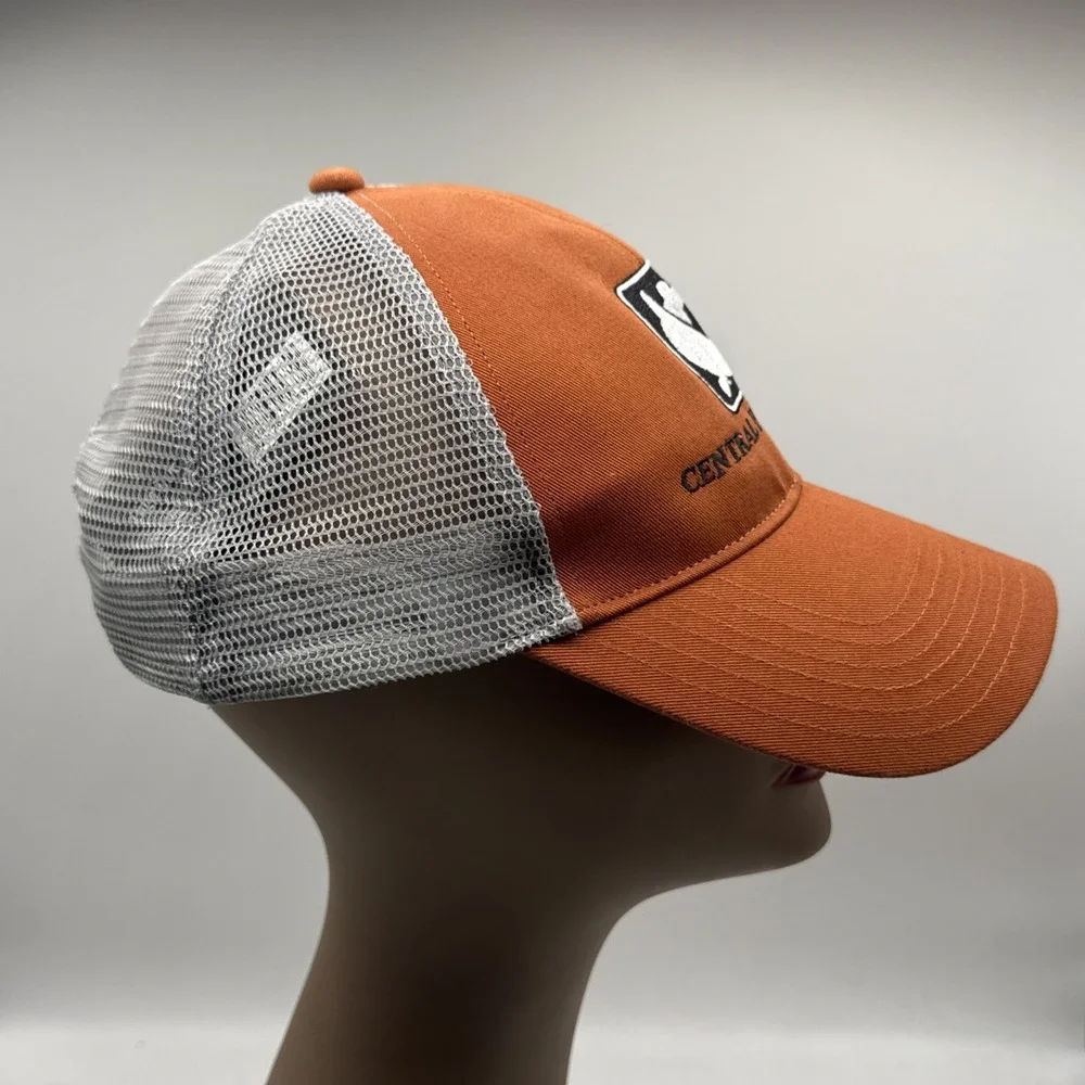 Simms Trucker Hat Cap Central Houston CCA Orange Mesh Fishing‎ Snapback